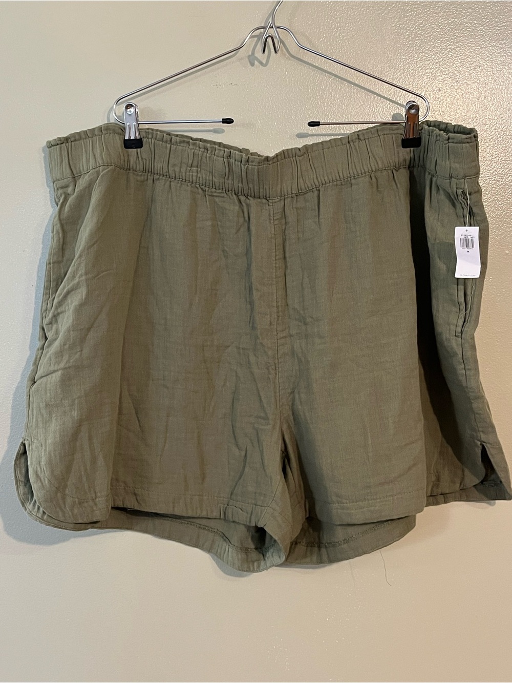Old Navy Olive Green Lightweight Gauze Cotton Pull On Beach 3X NWT